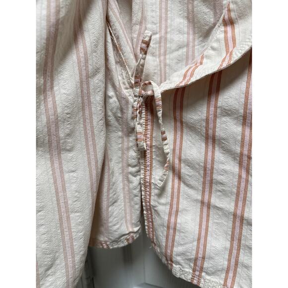 J. Crew Coastal Cotton Minimalist V Neck Wrap Top in Stripe Size Small - Picture 7 of 9